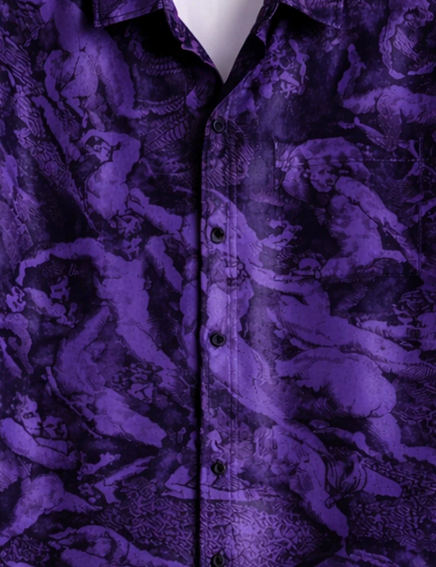 Premium Purple Printed Shirt – Stylish Casual Half Sleeve Shirt for Summer Wear