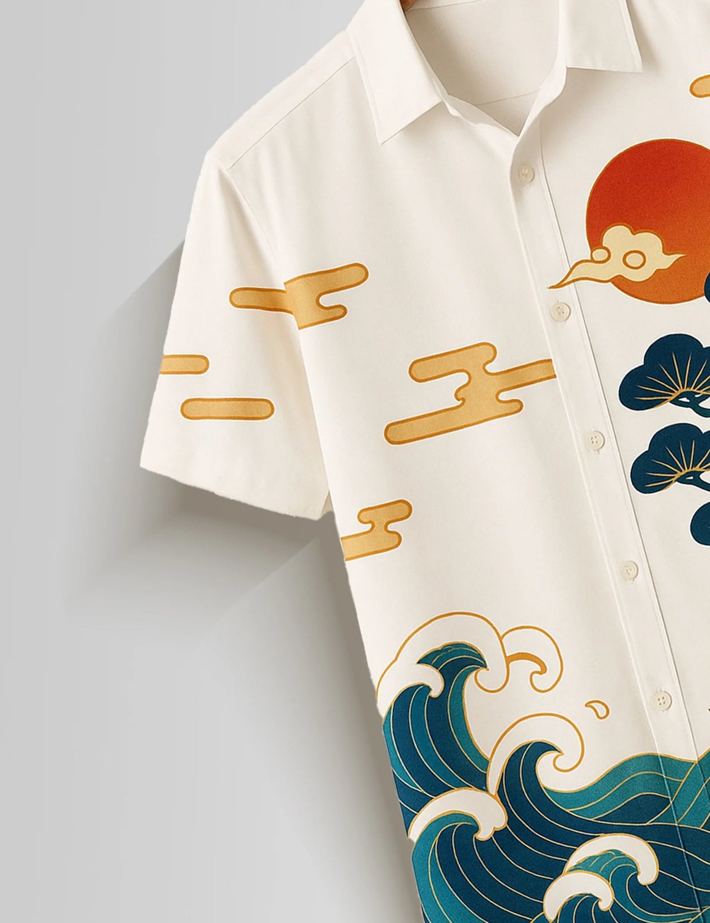 Premium Ocean Art Printed Shirt – Stylish Casual Half Sleeve Summer Shirt