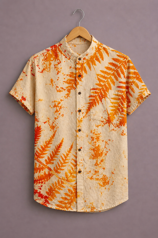 ForeverChoice™ Premium Tropical Leaf Printed Shirt for Men – Vibrant Summer Designer Half Sleeve Casual Shirt