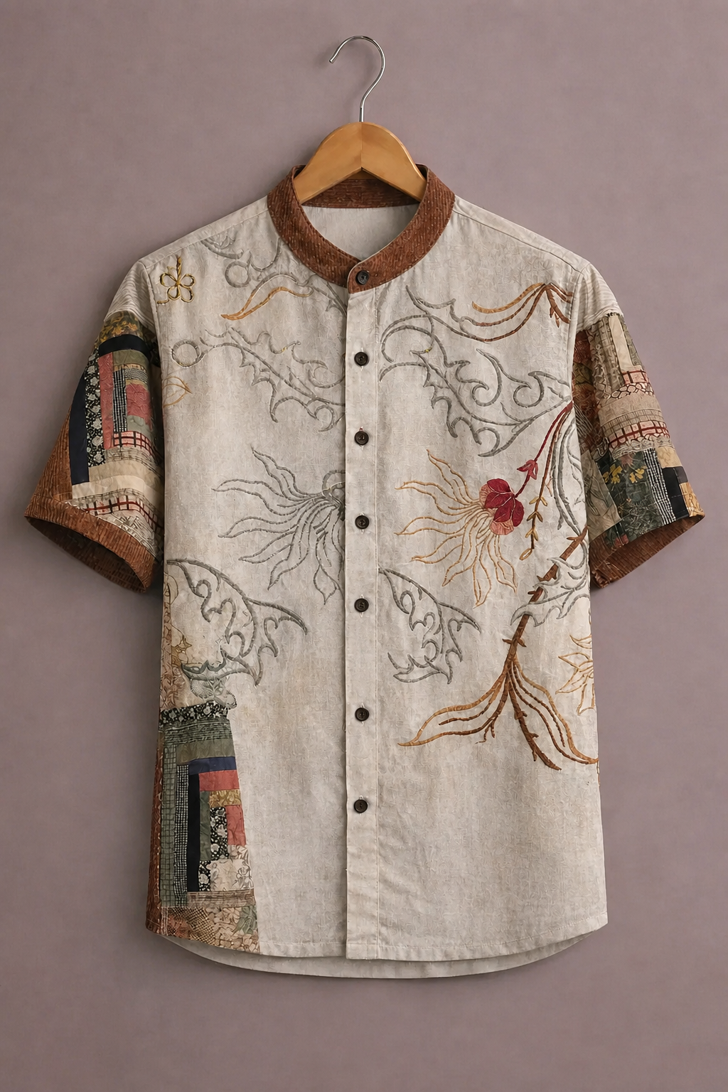 ForeverChoice™ Premium Artistic Printed Shirt for Men – Designer Half Sleeve Casual Shirt | Unique Floral Abstract Style