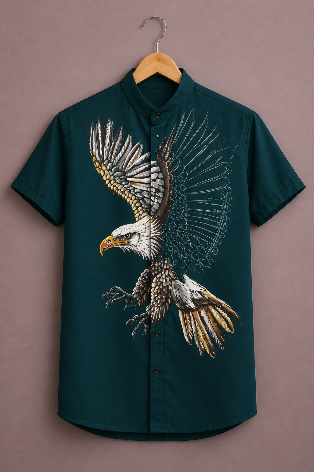ForeverChoice™ Premium Eagle Graphic Printed Shirt for Men – Bold Bird Designer Half Sleeve Casual Shirt