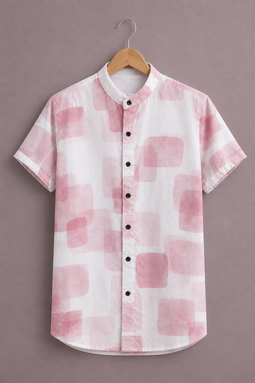 ForeverChoice™ Premium Abstract Soft Print Shirt for Men – Light Pink Designer Half Sleeve Casual Shirt