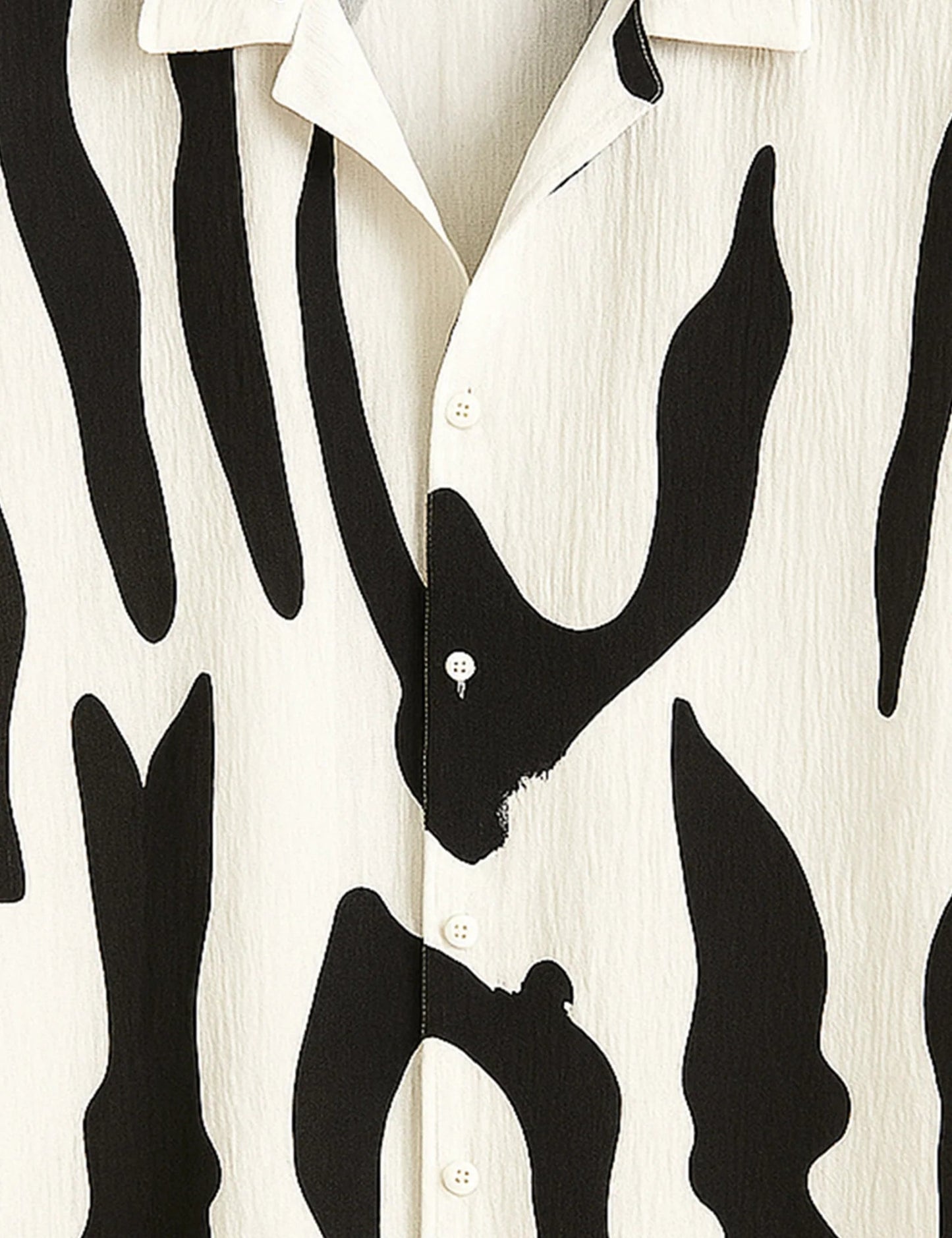 Premium Black White Abstract Printed Shirt – Stylish Casual Half Sleeve Summer Shirt