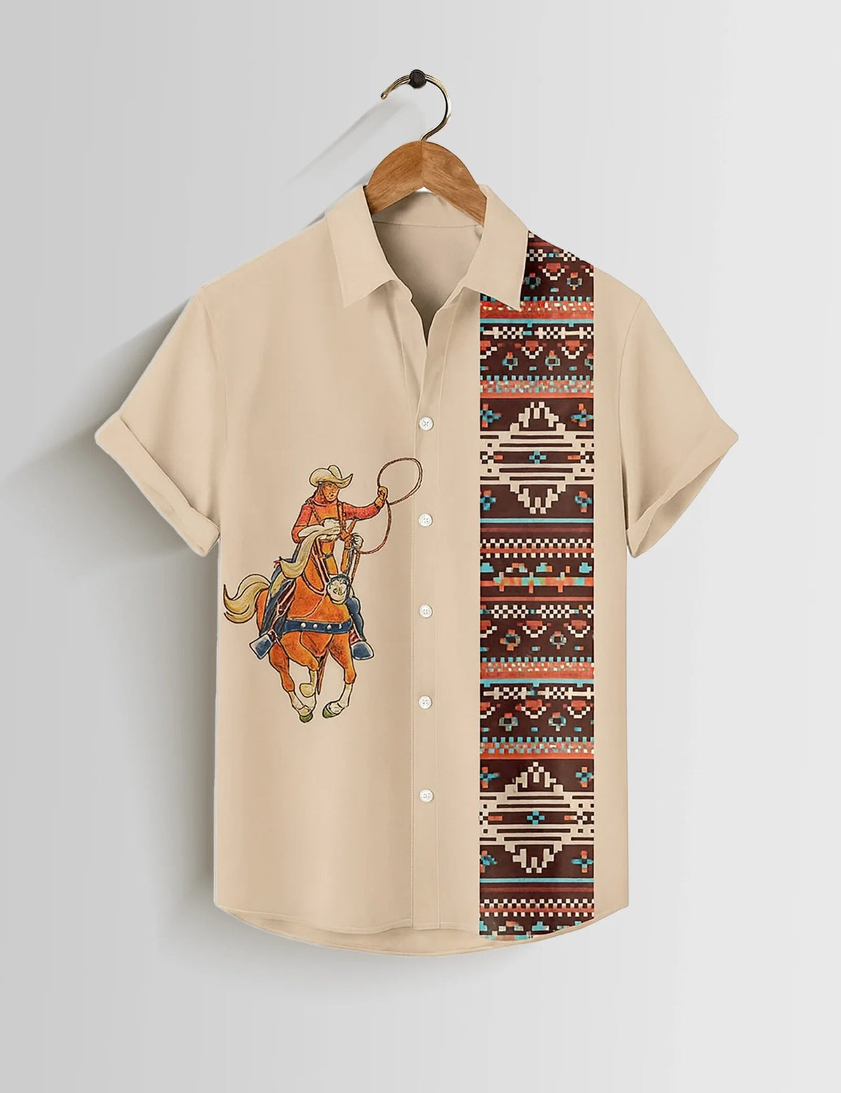 Premium Cowboy Western Printed Shirt – Stylish Casual Half Sleeve Shirt