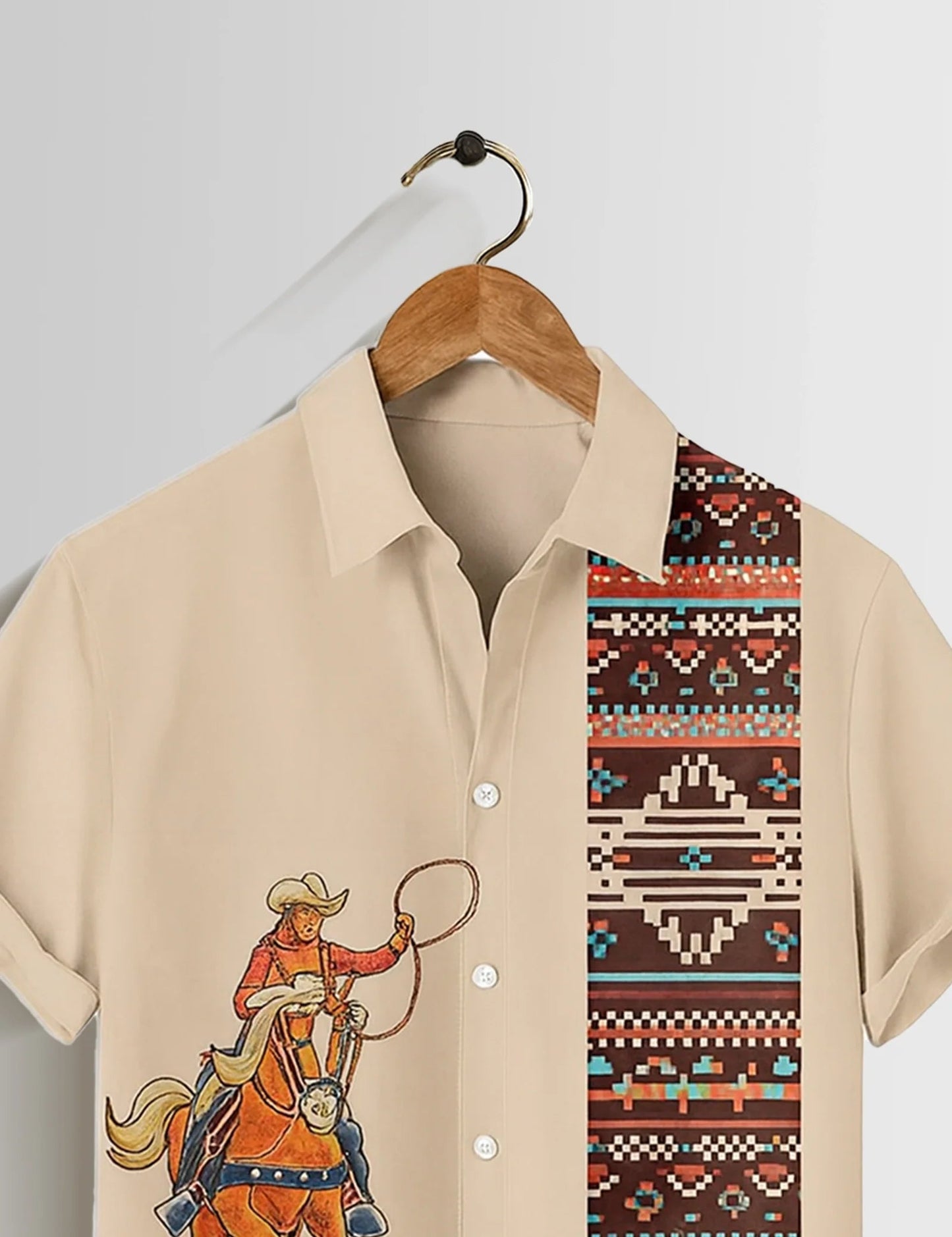 Premium Cowboy Western Printed Shirt – Stylish Casual Half Sleeve Shirt