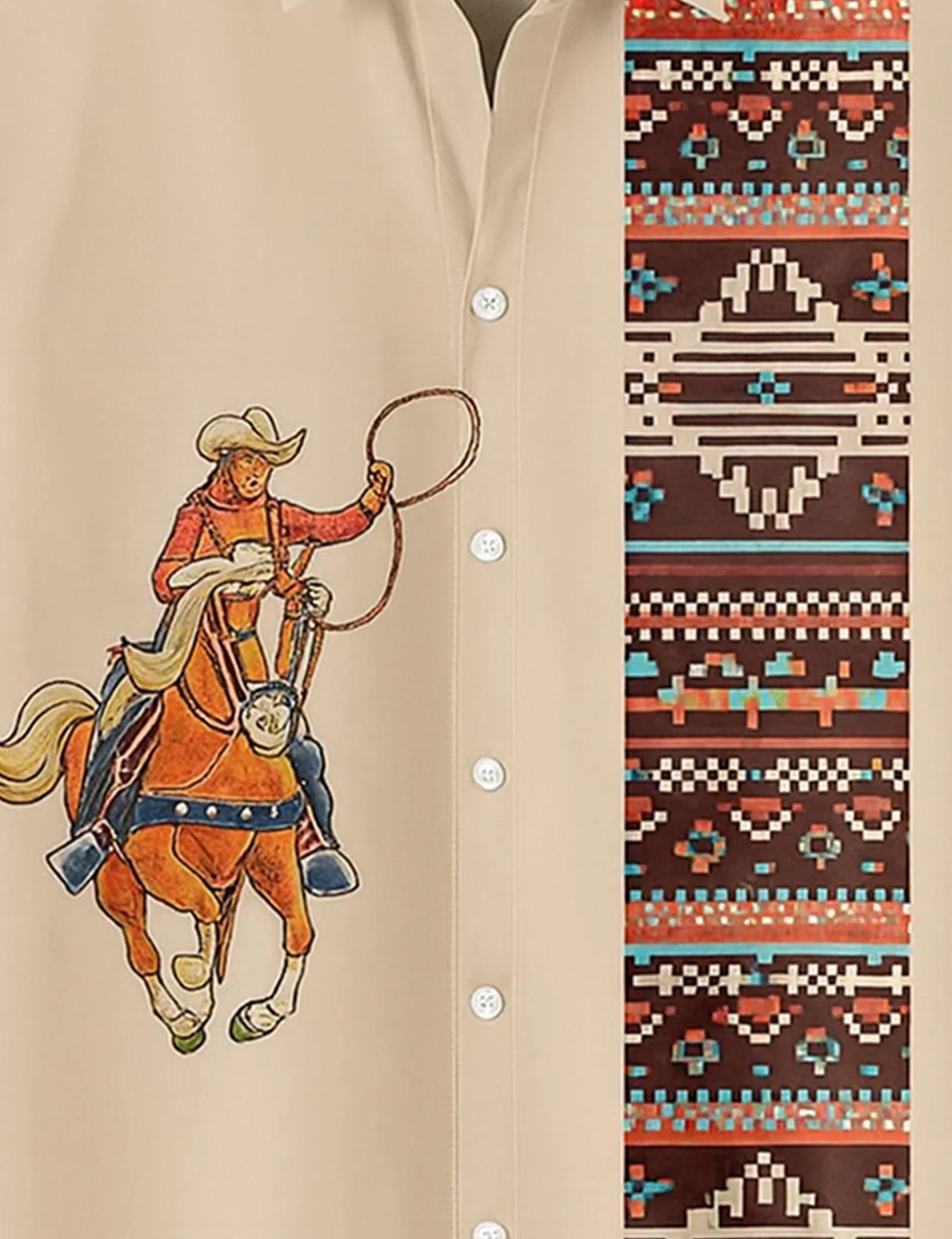 Premium Cowboy Western Printed Shirt – Stylish Casual Half Sleeve Shirt