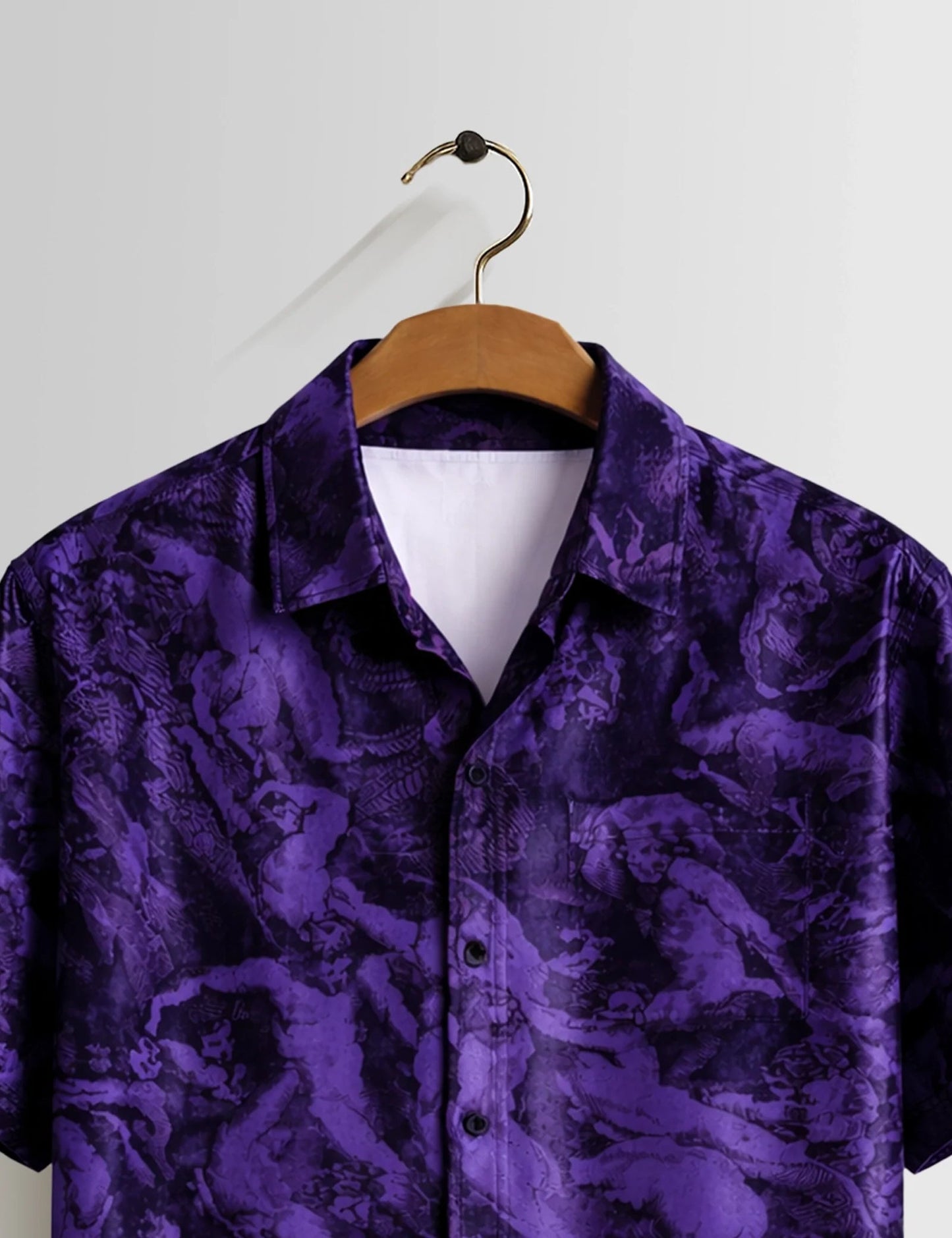Premium Purple Printed Shirt – Stylish Casual Half Sleeve Shirt for Summer Wear