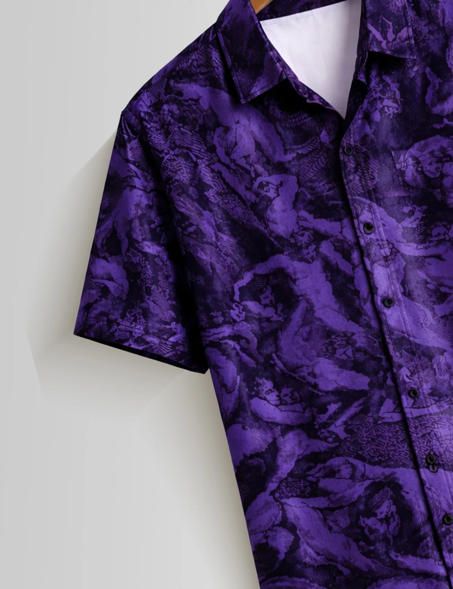 Premium Purple Printed Shirt – Stylish Casual Half Sleeve Shirt for Summer Wear