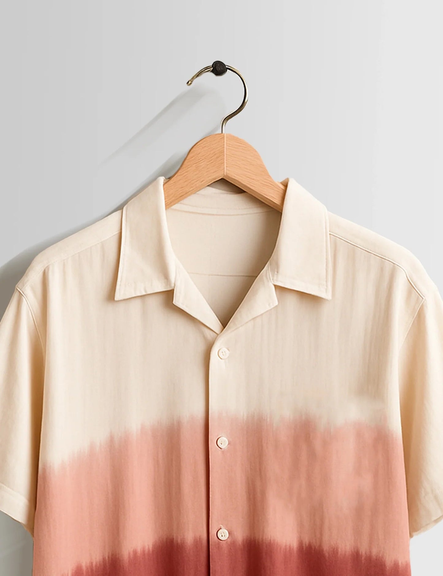 Premium Cream Maroon Gradient Shirt – Stylish Casual Half Sleeve Summer Shirt