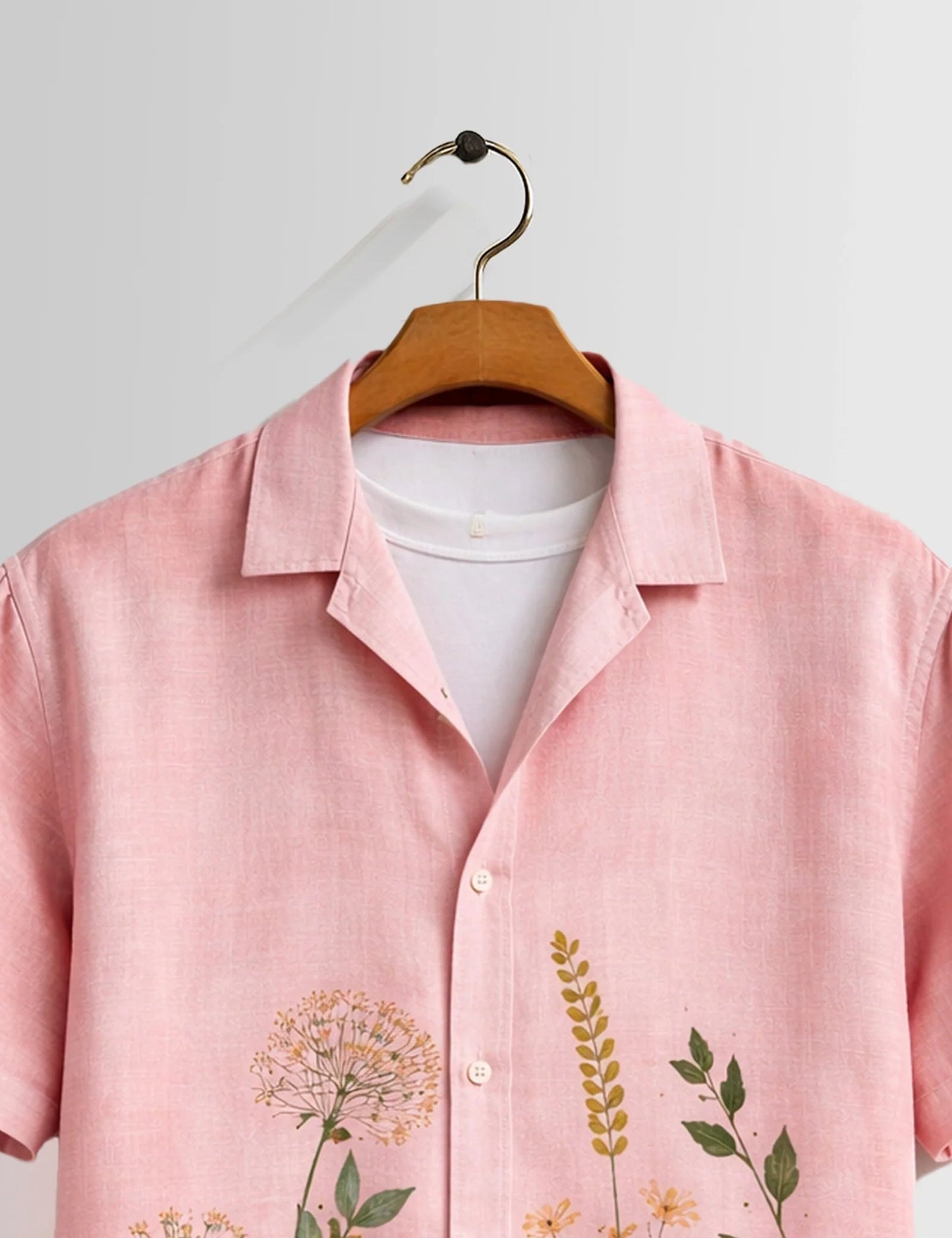 Men’s Premium Pink Floral Printed Shirt – Stylish Casual Half Sleeve Summer Shirt