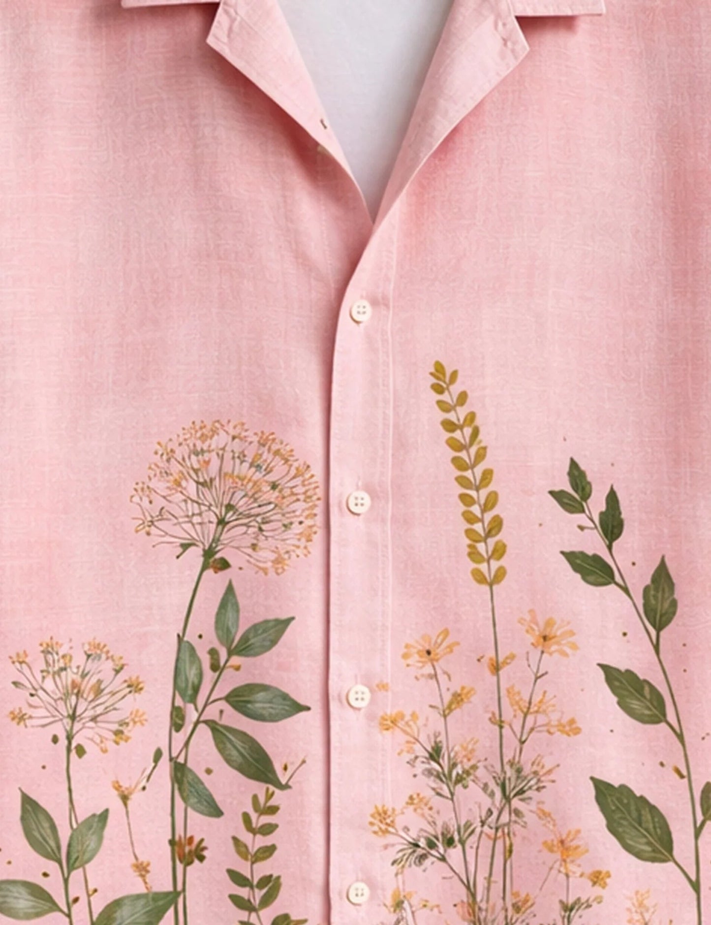 Men’s Premium Pink Floral Printed Shirt – Stylish Casual Half Sleeve Summer Shirt