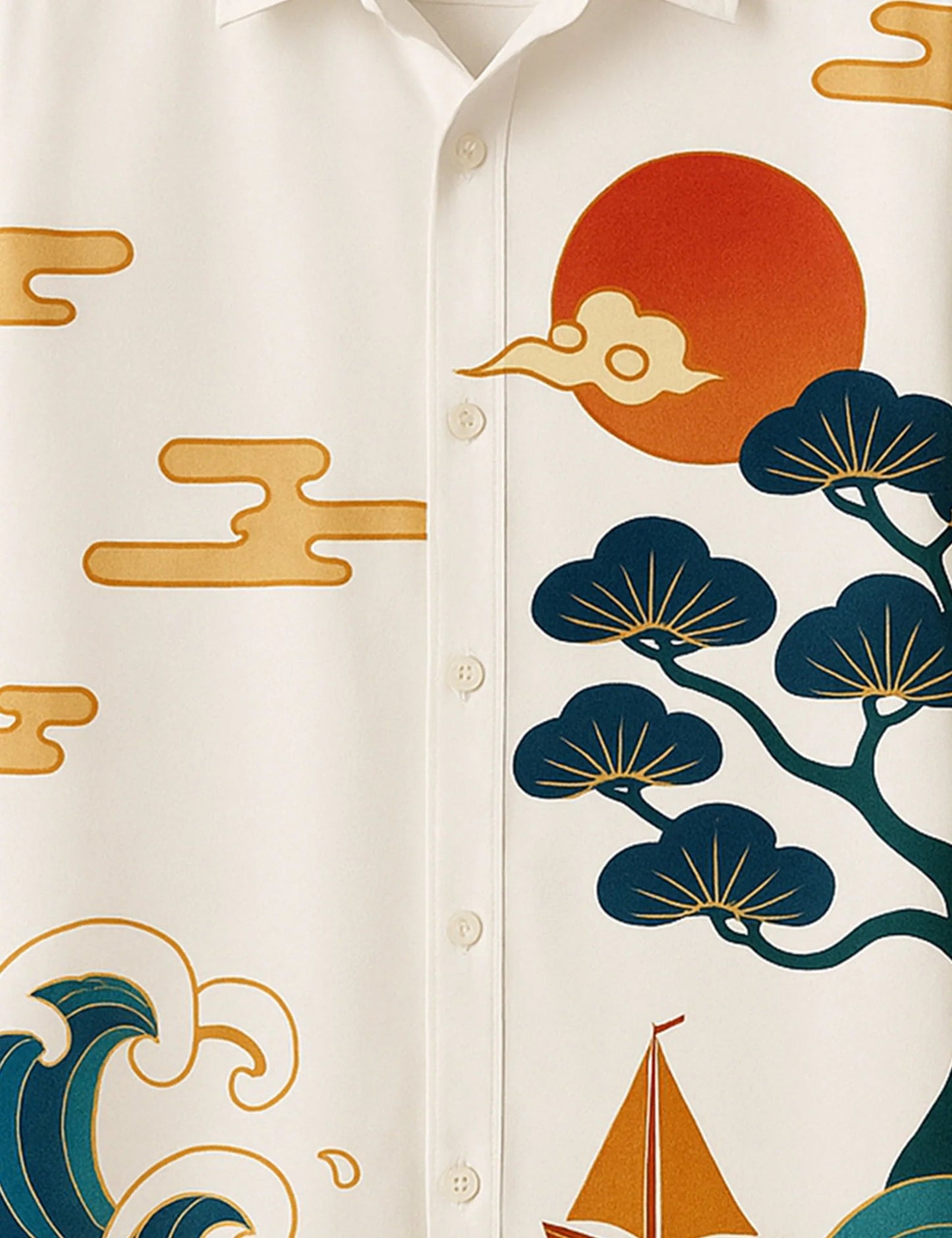 Premium Ocean Art Printed Shirt – Stylish Casual Half Sleeve Summer Shirt